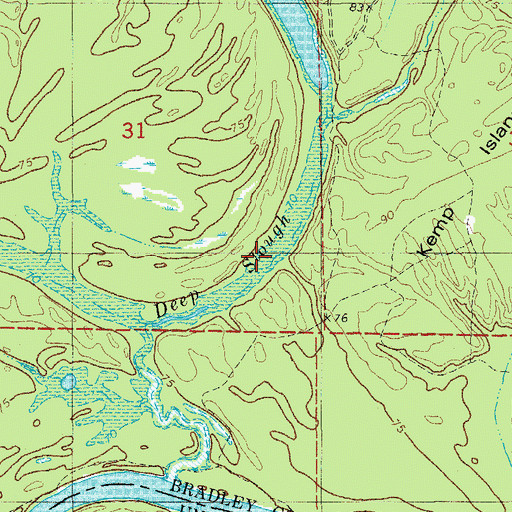 Topographic Map of Deep Slough, AR