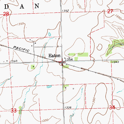 Topographic Map of Eaton, KS