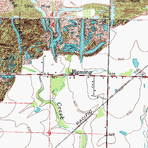 Topographic Map of Fleming, KS