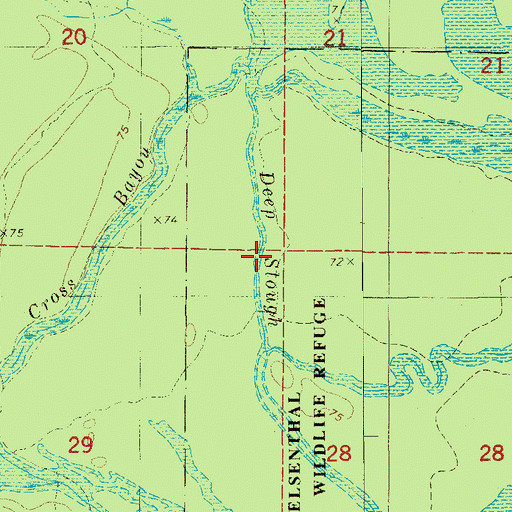 Topographic Map of Deep Slough, AR