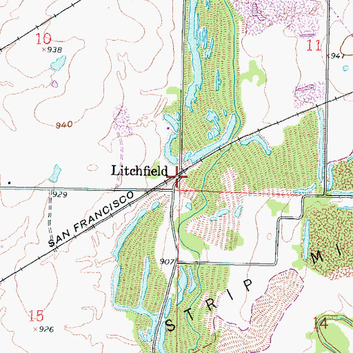 Topographic Map of Litchfield, KS