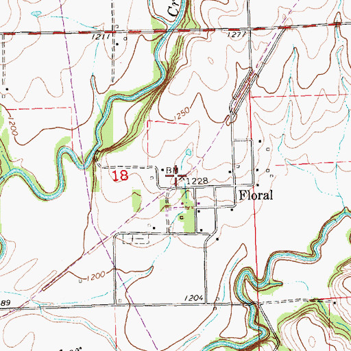 Topographic Map of Floral, KS