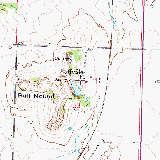 Topographic Map of Buffville, KS