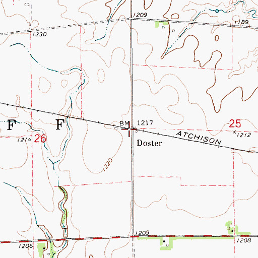 Topographic Map of Doster, KS