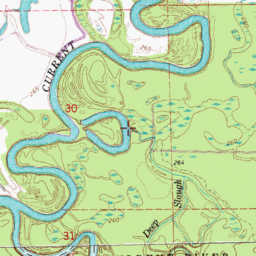 Topographic Map of Deep Slough, AR