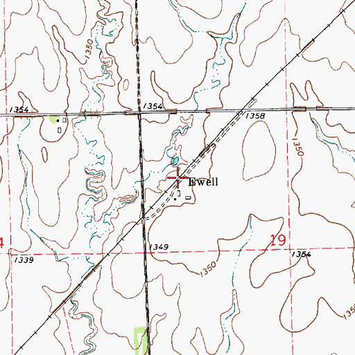 Topographic Map of Ewell, KS