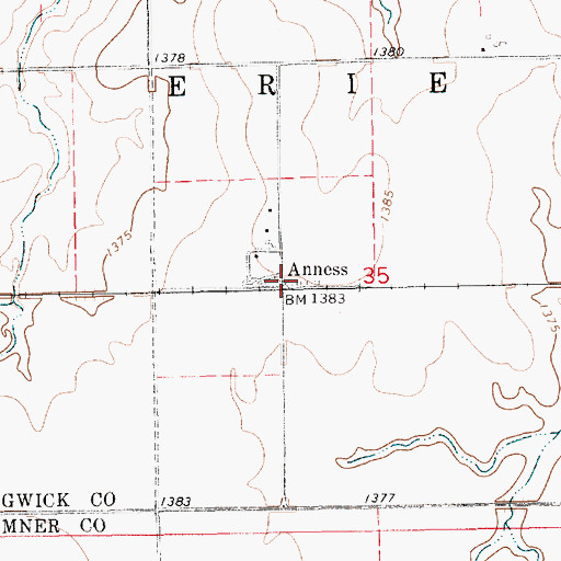 Topographic Map of Anness, KS