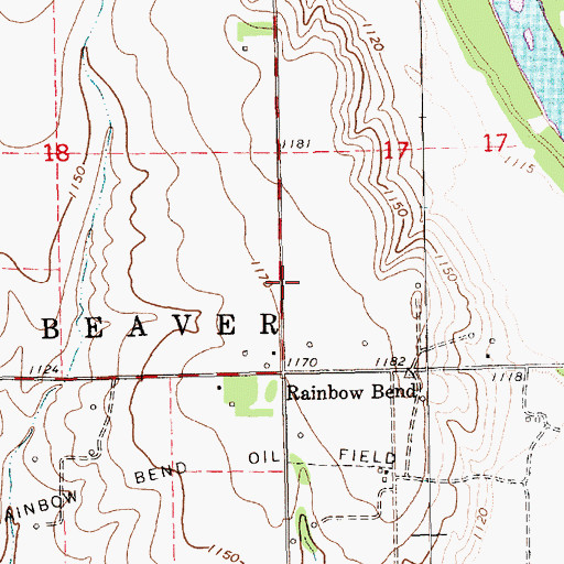 Topographic Map of Rainbow Bend, KS