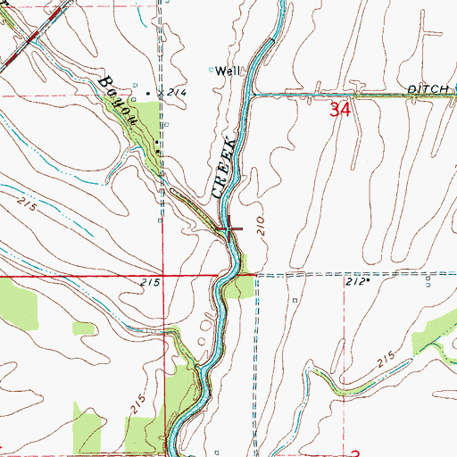Topographic Map of Deer Bayou, AR