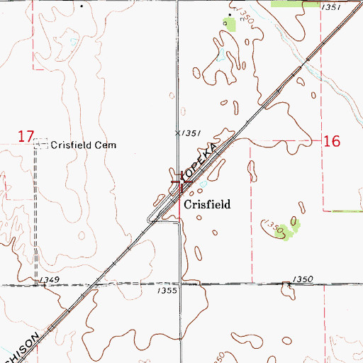 Topographic Map of Crisfield, KS