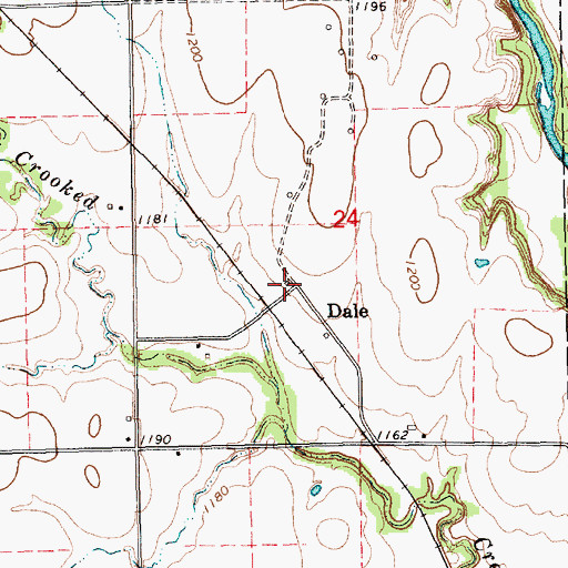 Topographic Map of Dale, KS