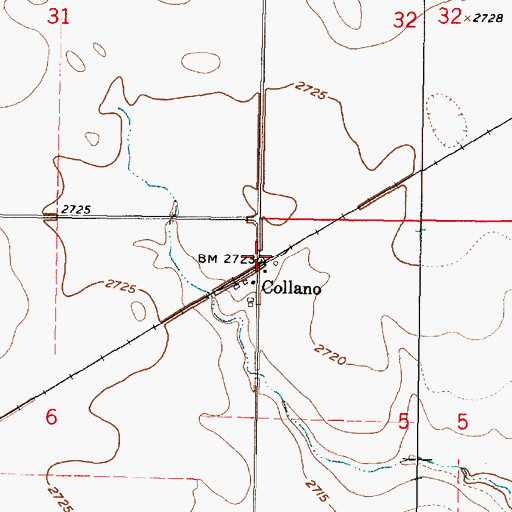 Topographic Map of Collano, KS