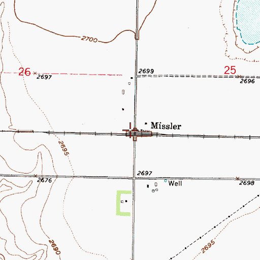 Topographic Map of Missler, KS
