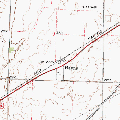 Topographic Map of Hayne, KS