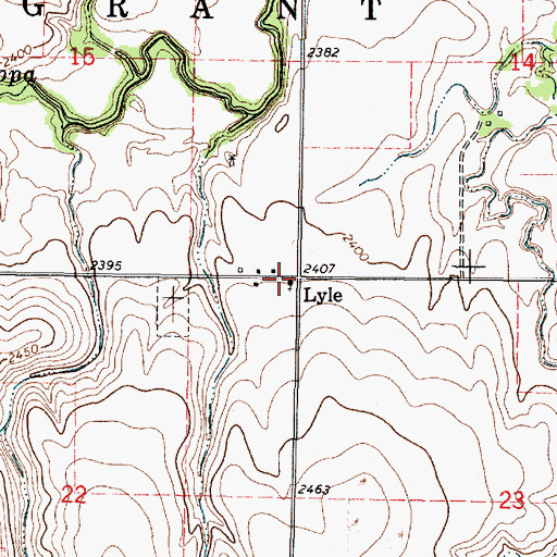 Topographic Map of Lyle, KS