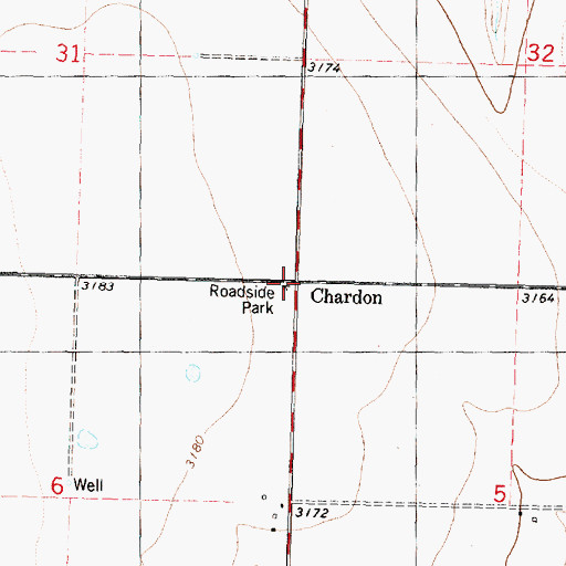 Topographic Map of Chardon, KS