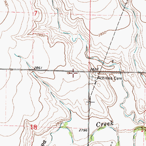 Topographic Map of Achilles, KS