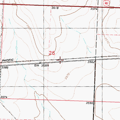 Topographic Map of Sunland, KS