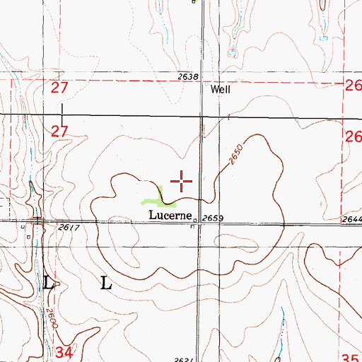 Topographic Map of Lucerne, KS