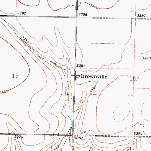 Topographic Map of Brownville, KS