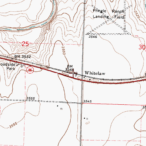 Topographic Map of Whitelaw, KS
