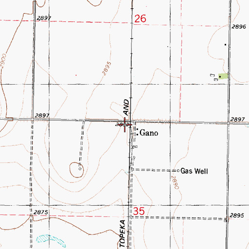 Topographic Map of Gano, KS