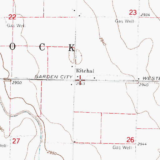 Topographic Map of Ritchal, KS