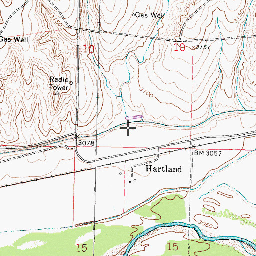Topographic Map of Hartland, KS