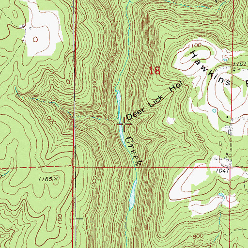 Topographic Map of Deer Lick Hollow, AR