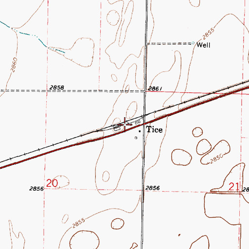 Topographic Map of Tice, KS