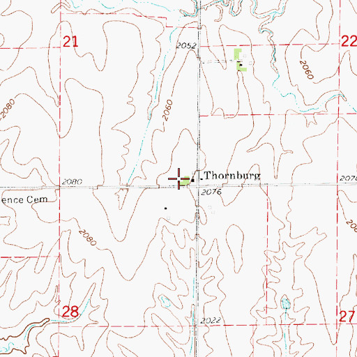 Topographic Map of Thornburg, KS