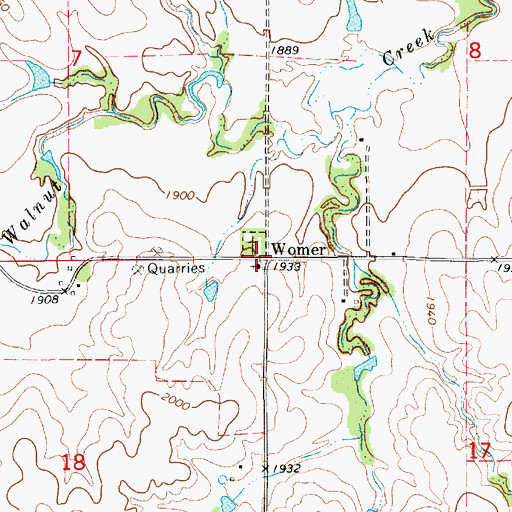 Topographic Map of Womer, KS
