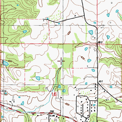 Topographic Map of Deer Lick Woods, AR