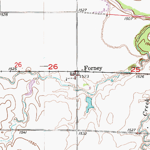 Topographic Map of Forney, KS