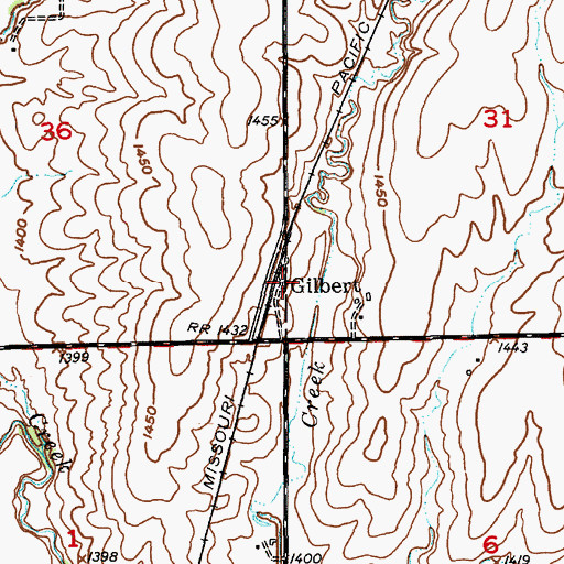 Topographic Map of Gilbert, KS