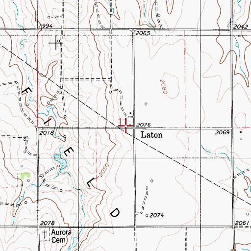 Topographic Map of Laton, KS