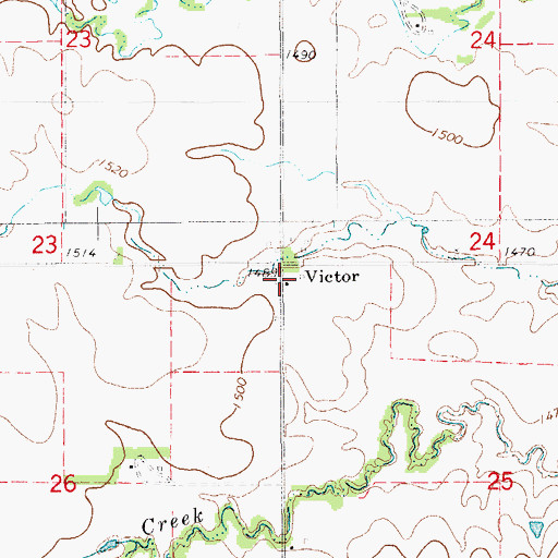 Topographic Map of Victor, KS