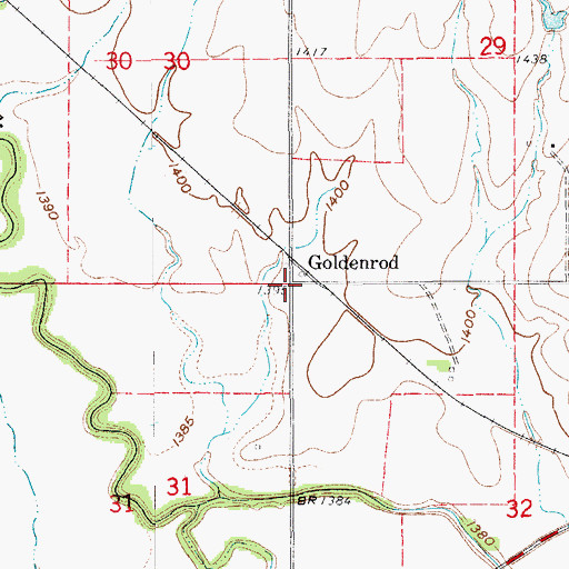 Topographic Map of Goldenrod, KS