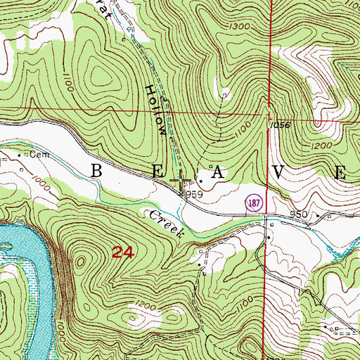 Topographic Map of Democrat Hollow, AR