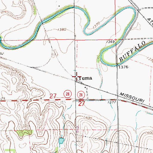 Topographic Map of Yuma, KS