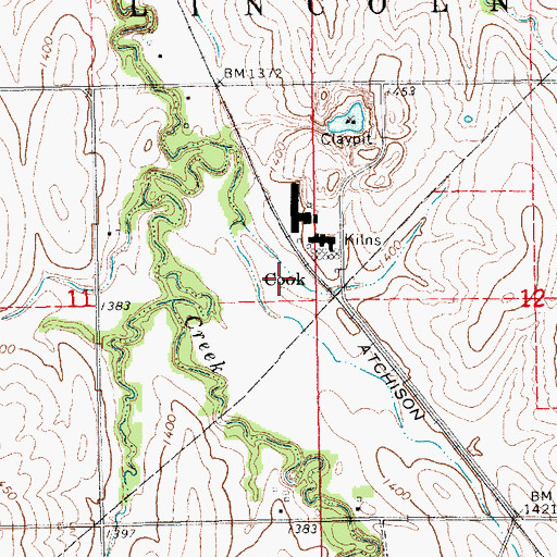 Topographic Map of Cook, KS