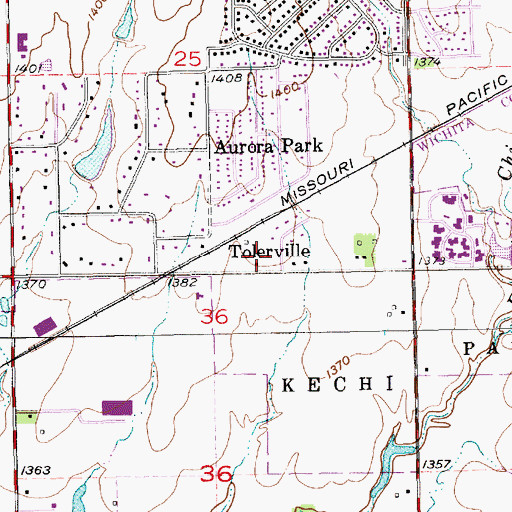 Topographic Map of Tolerville, KS