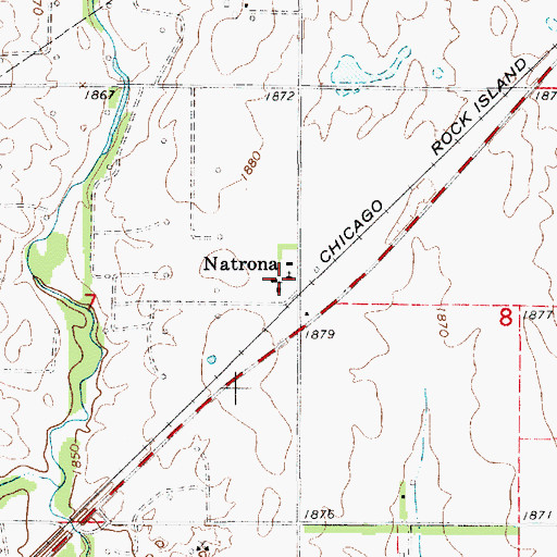 Topographic Map of Natrona, KS