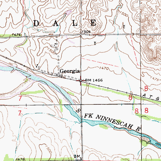 Topographic Map of Georgia, KS
