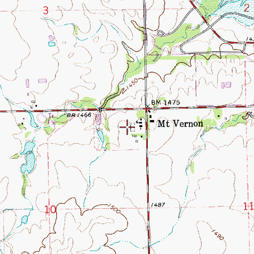 Topographic Map of Mount Vernon, KS