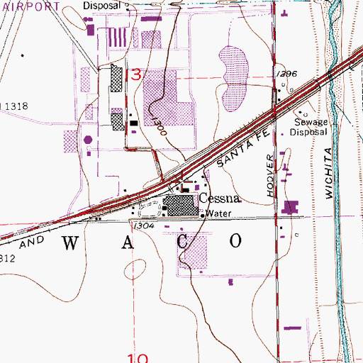 Topographic Map of Cessna, KS