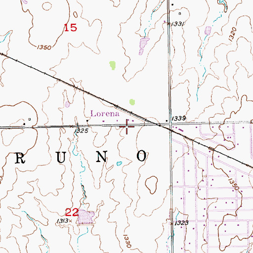 Topographic Map of Lorena, KS