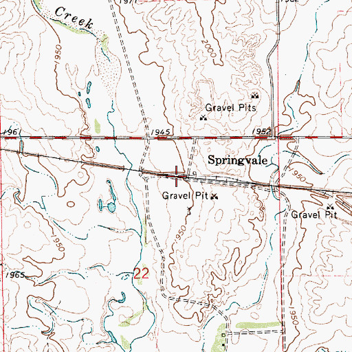 Topographic Map of Springvale, KS