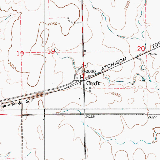 Topographic Map of Croft, KS