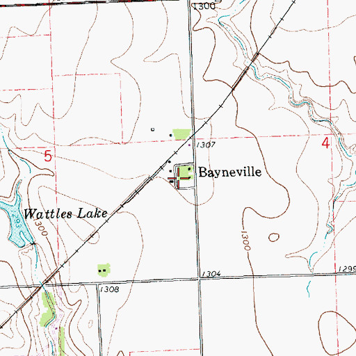 Topographic Map of Bayneville, KS